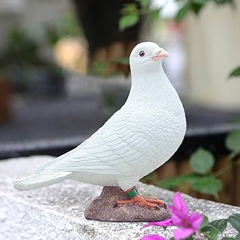 Amazon | Toysmith 白い鳩の置物偽の鳥モデル美的コレクション